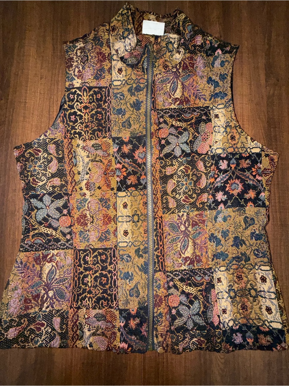 Vintage 90s White Stag Tapestry Vest Large 12/14 Full Zip